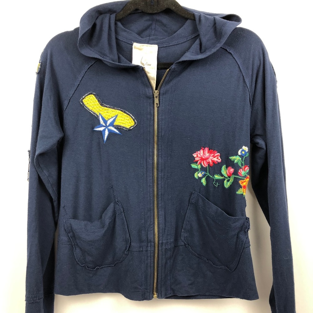 La Seine women's blue size XL zip front cardigan - Picture 1 of 8